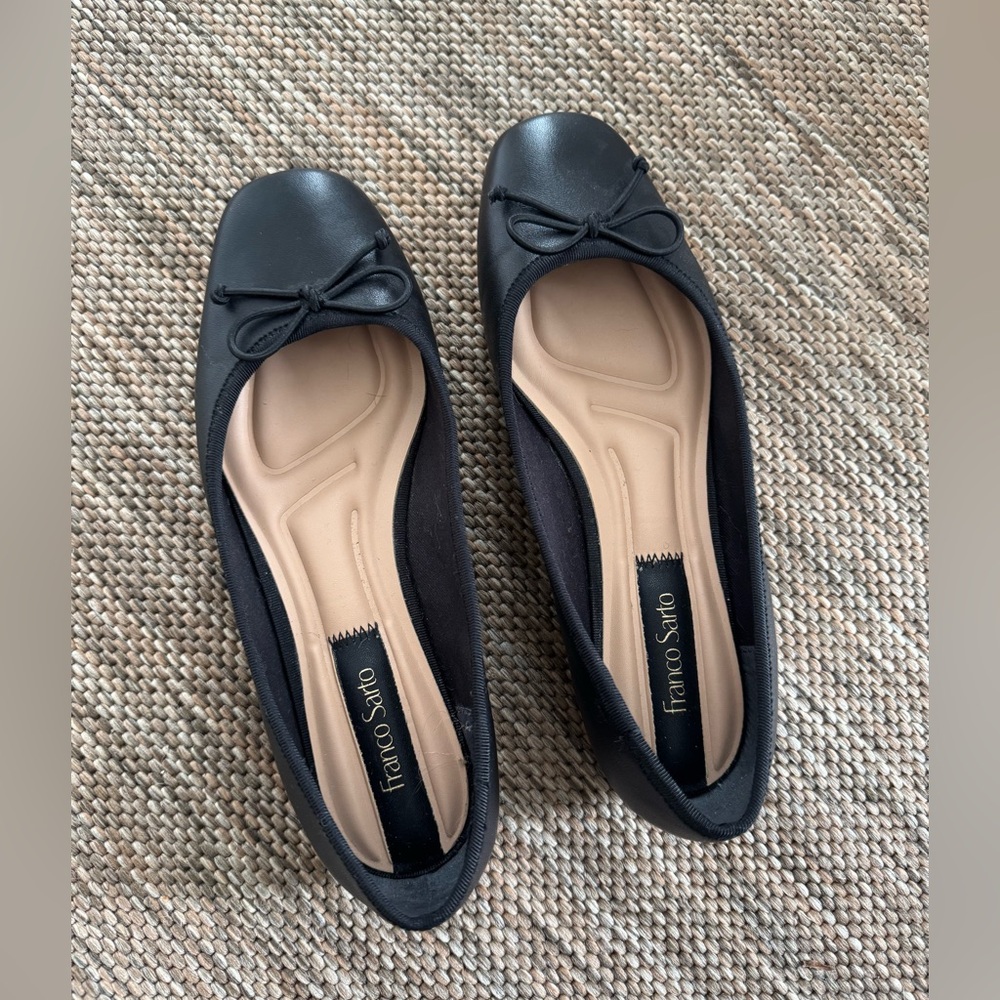 Franco Sarto Black Leather flats
